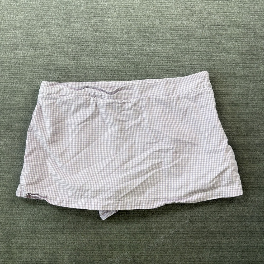 Free People Skort Women US 6 Purple Gingham Mini Femme Casual Short Skirt